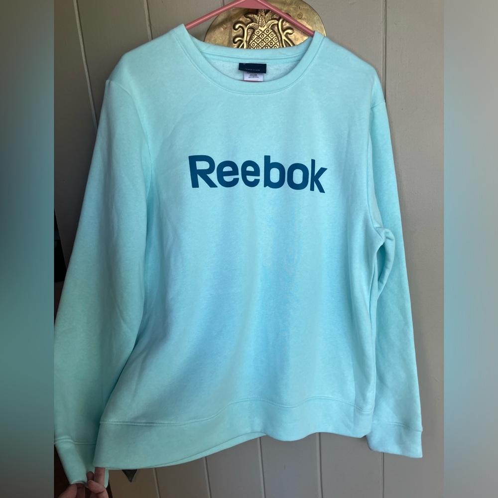 Reebok baby blue teal sweatshirt